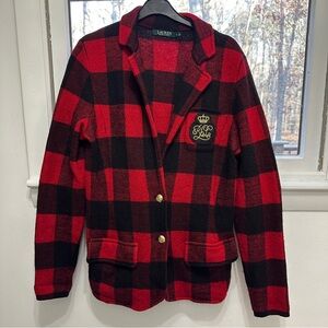 Lauren Ralph Lauren Red and Black wool Checkered Blazer